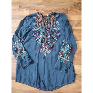 Johnny Was Women's Sheesoh Embroidered Blouse Size Small